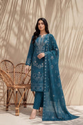 Rasam-o-Rivaj by Breeza Fashion - 3PC Unstitched Embroidered Lawn Suit (Teal Blue)