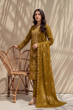 Rasam-o-Rivaj by Breeza Fashion - 3PC Unstitched Embroidered Lawn Suit (Luxor Gold)