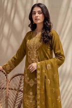 Rasam-o-Rivaj by Breeza Fashion - 3PC Unstitched Embroidered Lawn Suit (Luxor Gold)