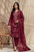Rasam-o-Rivaj by Breeza Fashion - 3PC Unstitched Embroidered Lawn Suit (Maroon)