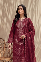 Rasam-o-Rivaj by Breeza Fashion - 3PC Unstitched Embroidered Lawn Suit (Maroon)