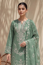 Rasam-o-Rivaj by Breeza Fashion - 3PC Unstitched Embroidered Lawn Suit (Pista)