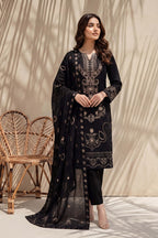 Rasam-o-Rivaj by Breeza Fashion - 3PC Unstitched Embroidered Lawn Suit (Black)