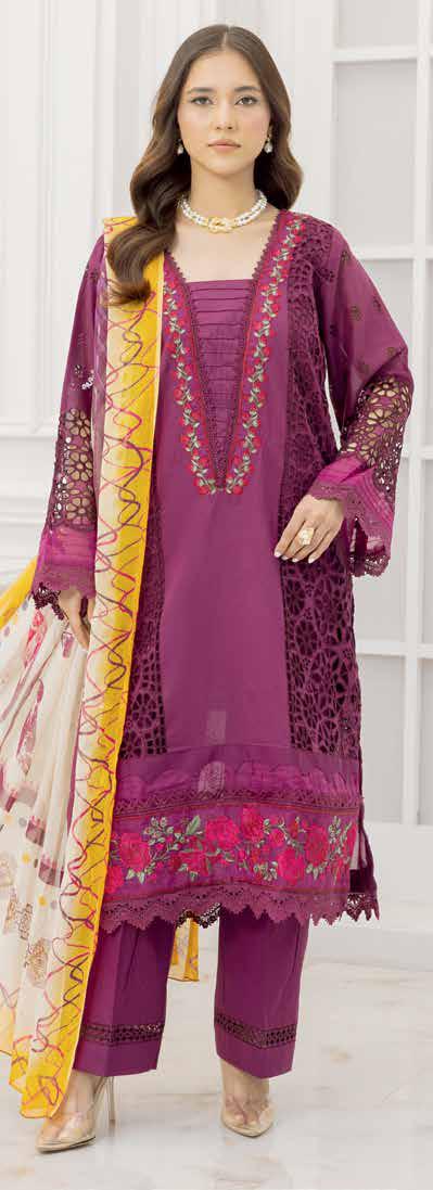 Shazma by Johra - Unstitched 4-Piece Embroidered + Chikan Kari Lawn
