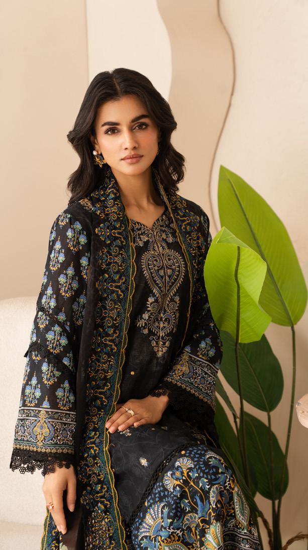 HAZIQ BY JOHRA - Unstitched 3-Piece Embroidered Printed Lawn
