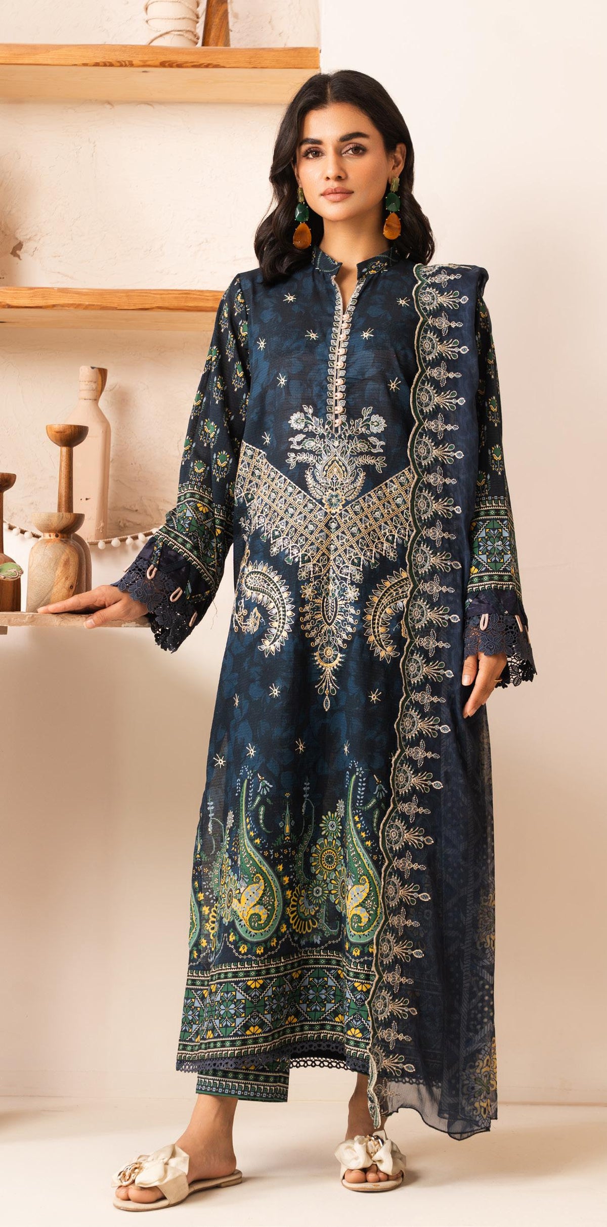 HAZIQ BY JOHRA - Unstitched 3-Piece Embroidered Printed Lawn