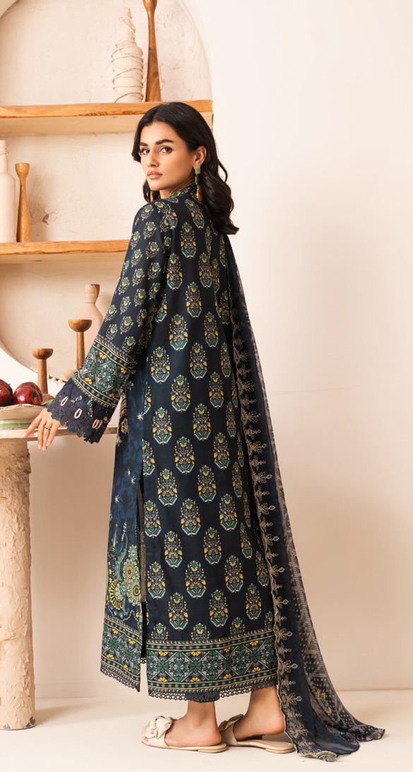 HAZIQ BY JOHRA - Unstitched 3-Piece Embroidered Printed Lawn