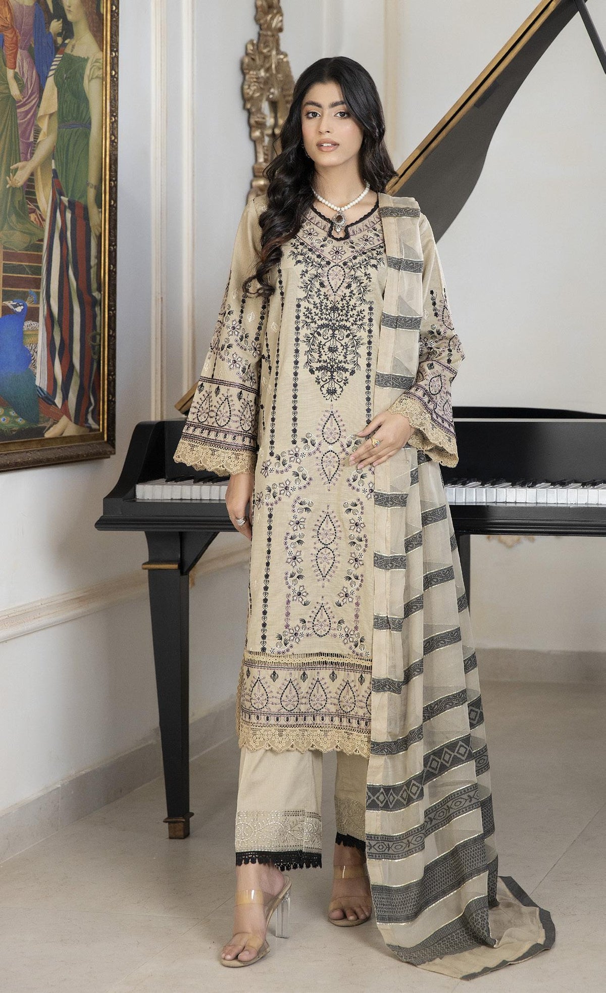 SHAB O ROZ BY JOHRA – Unstitched Embroidered Jacquard