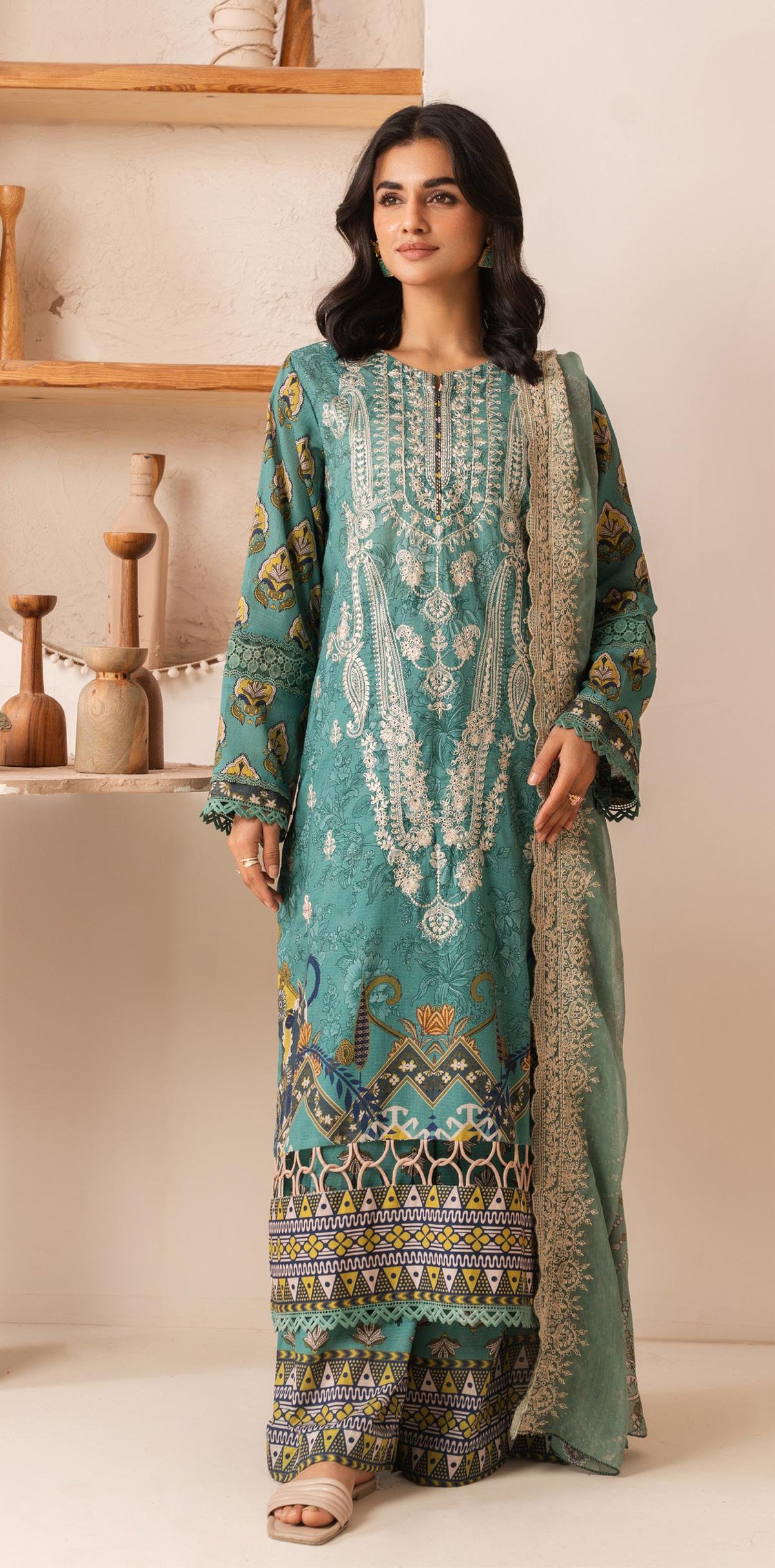 HAZIQ BY JOHRA - Unstitched 3-Piece Embroidered Printed Lawn