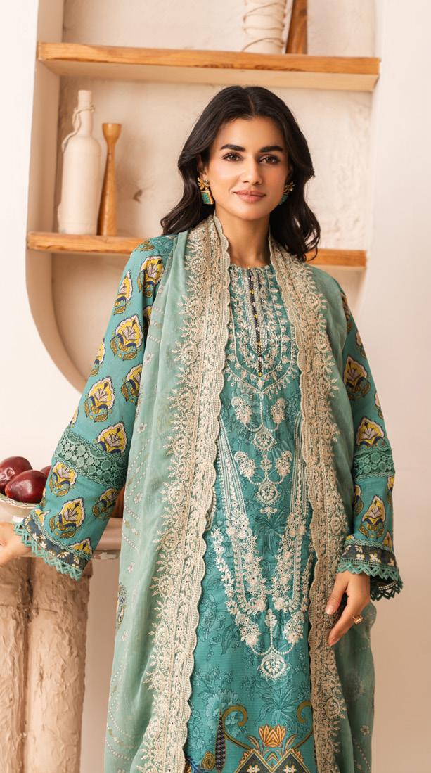 HAZIQ BY JOHRA - Unstitched 3-Piece Embroidered Printed Lawn
