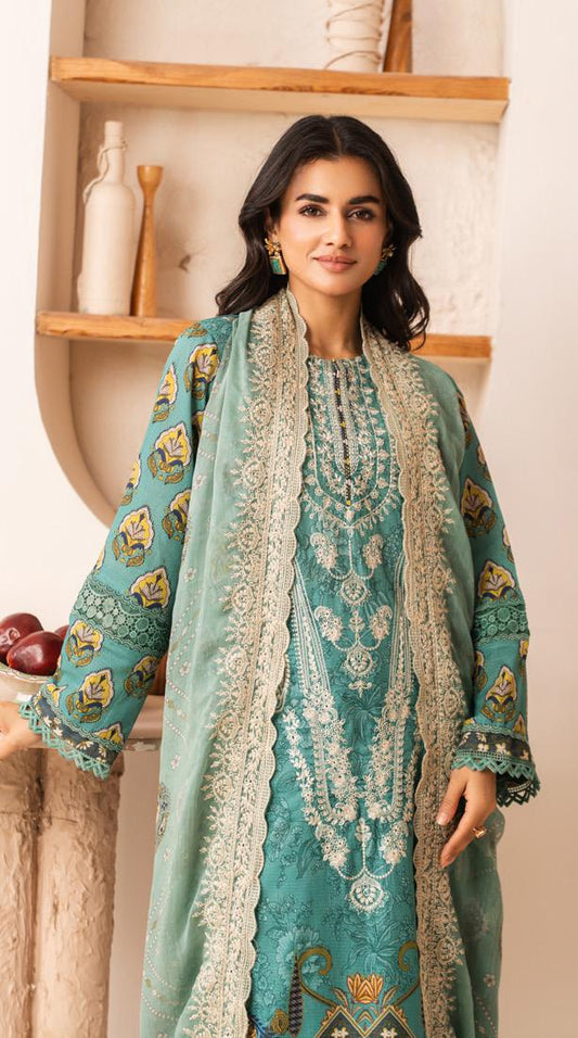 Haziq By Johra - Unstitched 3-Piece Embroidered & Printed Lawn