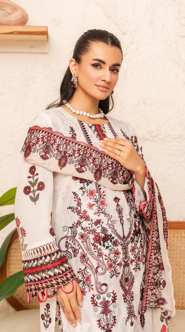 HAZIQ BY JOHRA - Unstitched 3-Piece Embroidered Printed Lawn