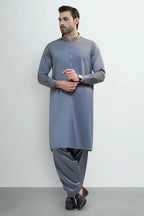 Grace Men’s Wash & Wear Unstitched Fabric Suit (Glaucous Grey)