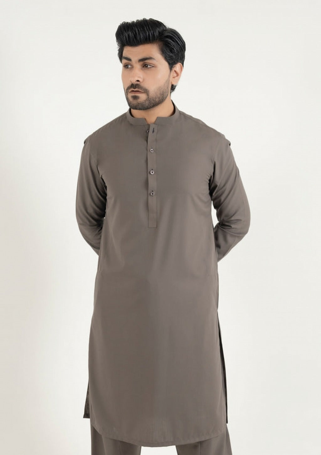 Grace Men’s Wash & Wear Unstitched Fabric Suit (Grey)