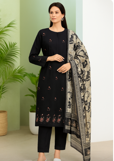 Mix Brand Embroidery Unstitched 3-Piece Suit