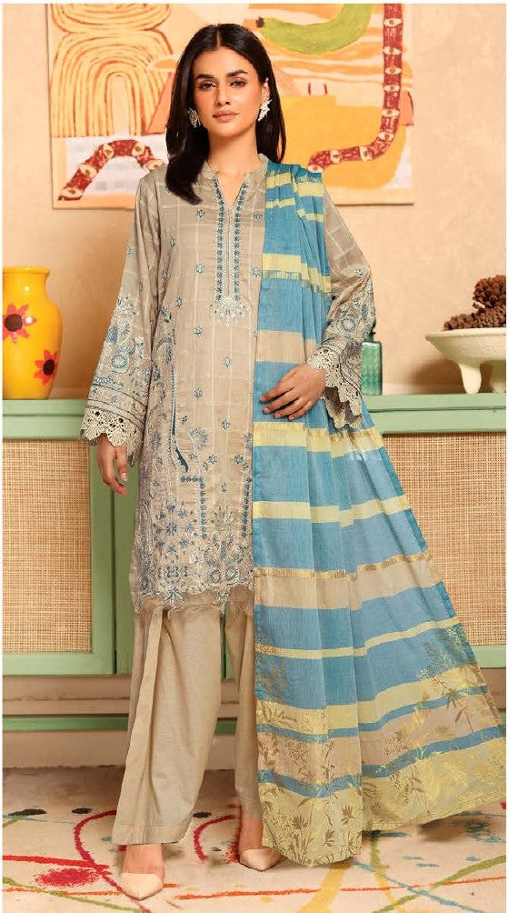 Johra Ajra – Embroidered Dobby Lawn 3PC