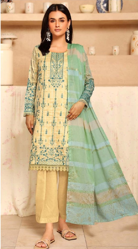 Johra Ajra – Embroidered Dobby Lawn 3PC