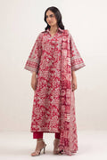 Sapphire Vol.5 - 3PC Unstitched Printed Lawn Suit (Crimson Red Floral)