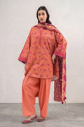 Sapphire Vol.5 - 3PC Unstitched Printed Lawn Suit (Soft Peach)