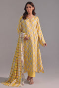 Sapphire Vol.5 - 3PC Unstitched Printed Lawn Suit (Sunshine Yellow)