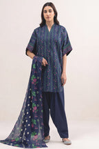 Sapphire Vol.5 - 3PC Unstitched Printed Lawn Suit (Navy Blue)