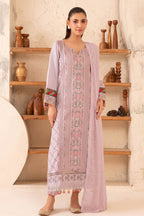Reveuse By Johra - 3PC Unstitched Embroidered Lawn Suit (Pale Lavender)