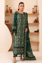 Reveuse By Johra - 3PC Unstitched Embroidered Lawn Suit (Emerald Green)