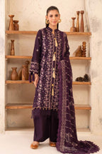 Reveuse By Johra - 3PC Unstitched Embroidered Lawn Suit (Deep Plum)