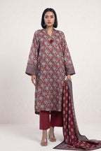 Sapphire Vol.5 - 3PC Unstitched Printed Lawn Suit (Maroon & Blue Grey)