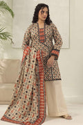 Sapphire Vol.5 - 3PC Unstitched Printed Lawn Suit (Cream)