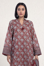 Sapphire Vol.5 - 3PC Unstitched Printed Lawn Suit (Maroon & Blue Grey)
