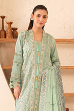 Reveuse By Johra - 3PC Unstitched Embroidered Lawn Suit (Pastel Green)
