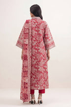 Sapphire Vol.5 - 3PC Unstitched Printed Lawn Suit (Crimson Red Floral)