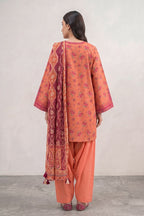 Sapphire Vol.5 - 3PC Unstitched Printed Lawn Suit (Soft Peach)