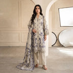 Khaadi 3-Piece Unstitched Embroidered Lawn Suit – Off-White