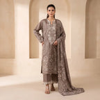 Khaadi 3-Piece Unstitched Embroidered Lawn Suit – Light Brown