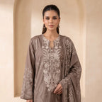 Khaadi 3-Piece Unstitched Embroidered Lawn Suit – Light Brown