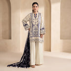 Khaadi 3-Piece Unstitched Embroidered Lawn Suit – Ivory Cream