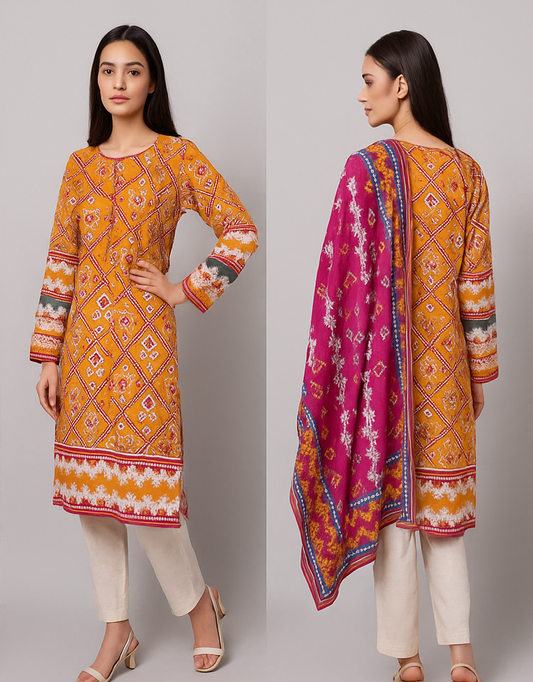 Gul Ahmed 2-Piece Lawn Shirt+Dupatta