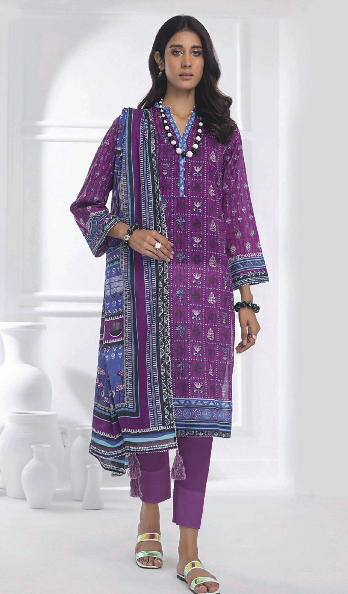 Lakhany by LSM Fabrics – 3 Piece Unstitched Lawn Suit ( Vol. 3 )