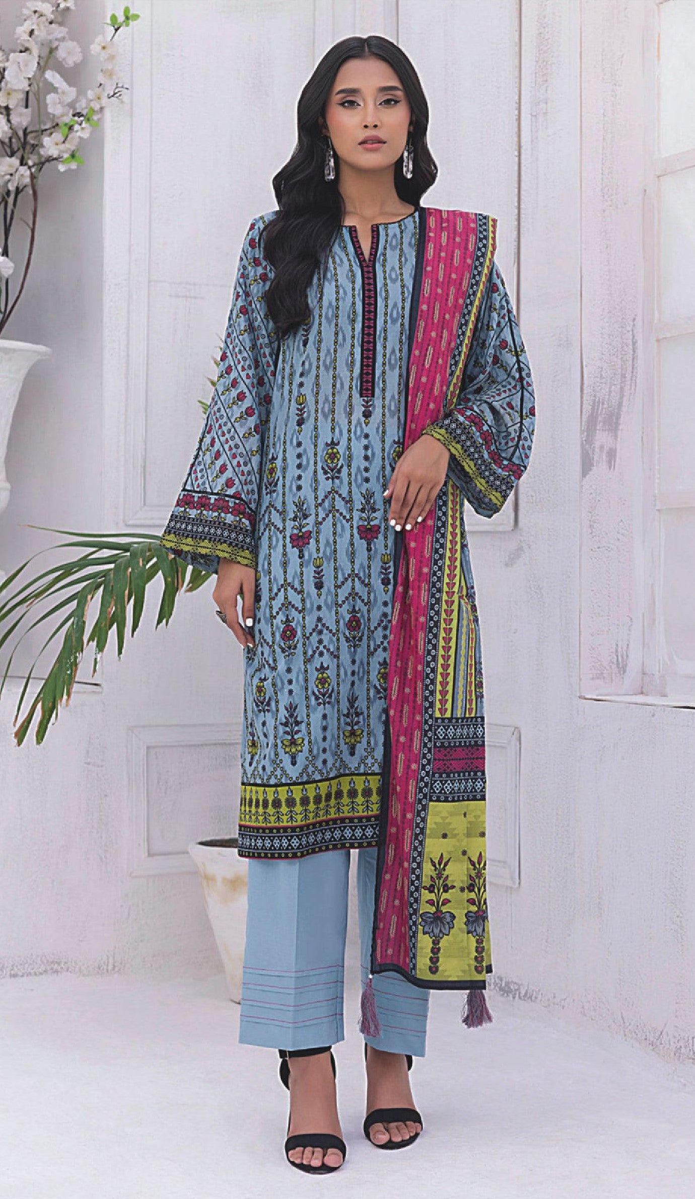 Lakhany by LSM Fabrics – 3 Piece Unstitched Lawn Suit ( Vol. 3 )