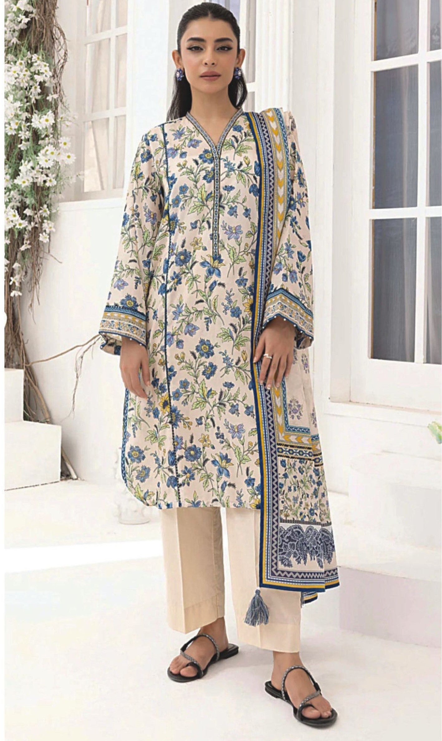 Lakhany by LSM Fabrics – 3 Piece Unstitched Lawn Suit ( Vol. 3 )