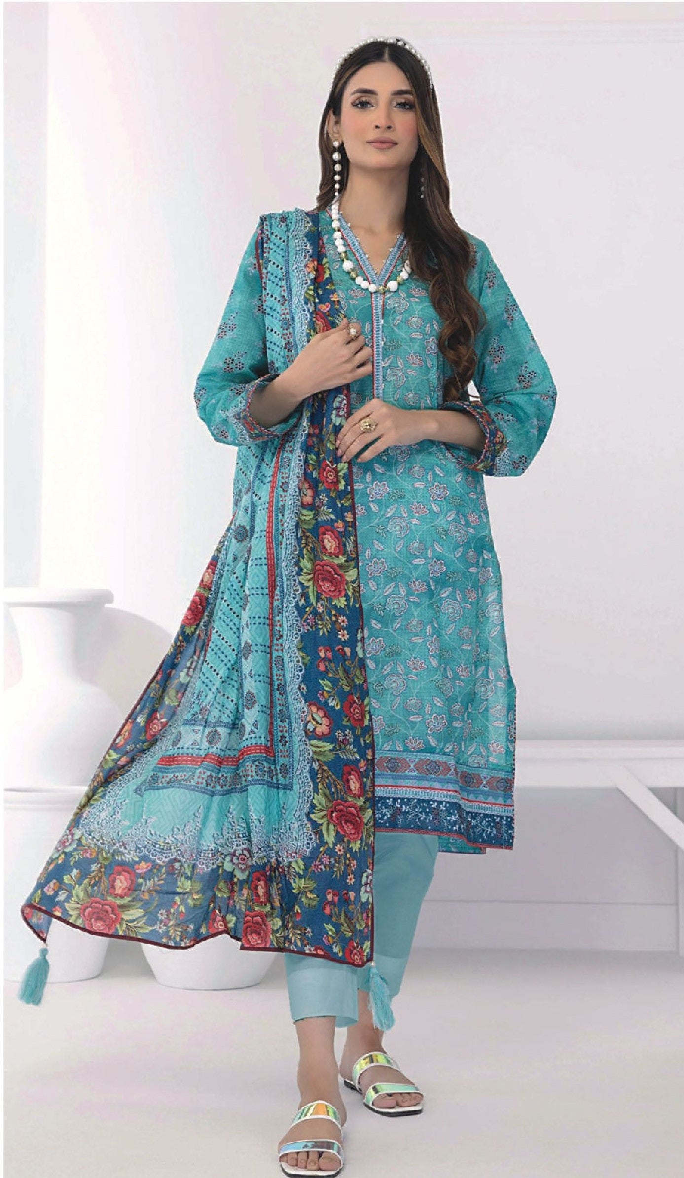 Lakhany by LSM Fabrics – 3 Piece Unstitched Lawn Suit ( Vol. 3 )