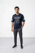 Fashion - Cemmery 23 Men’s Dry Fit Varsity T-Shirt (Charcoal black)