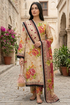 Keyseria By Jaffrani-3PC Unstitch Lawn Chapter-5-(Lite peach)