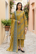 Keyseria By Jaffrani-3PC Unstitch Lawn Chapter-5-(Old Gold)