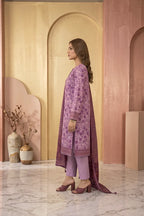 Zsh Stitched 3pc Printed Lawn Suit (Purple)