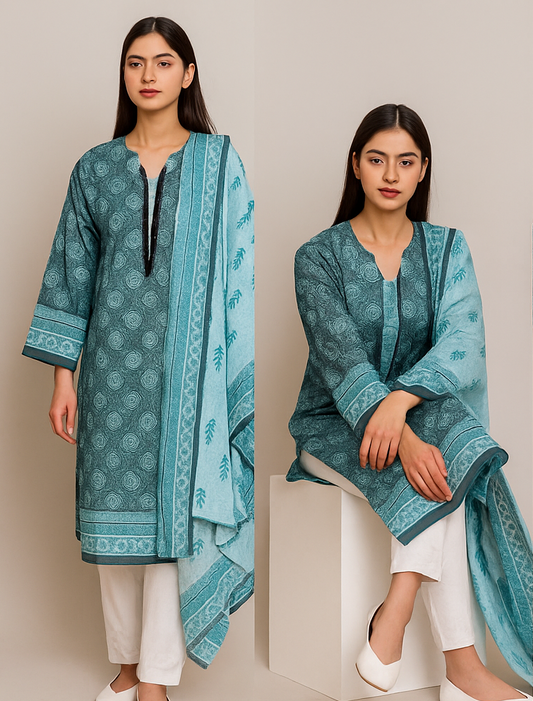 Al Karam 2-Piece Lawn Suit (Shirt + Printed Dupatta)